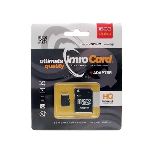 16GB Imro+ adp 10C microSD-minnekort