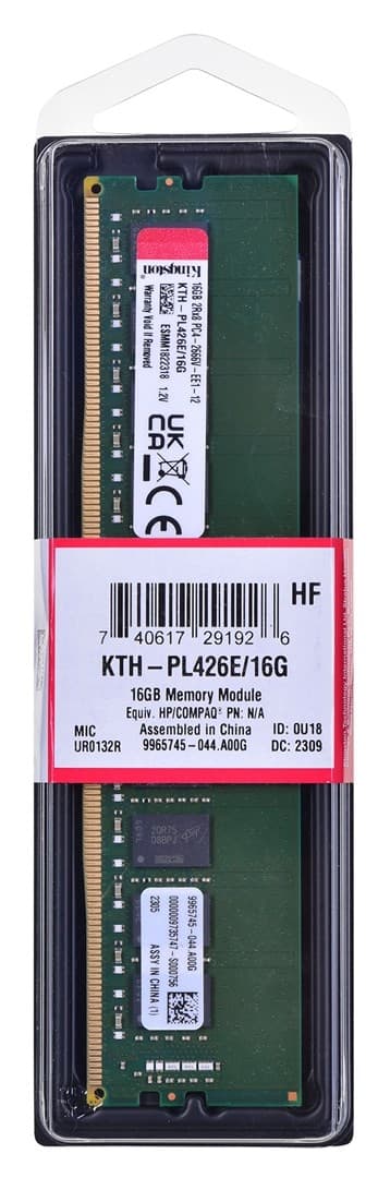 Kingston dedikeret hukommelse til HPE/HP 16GB DDR4-2666Mhz ECC-modul