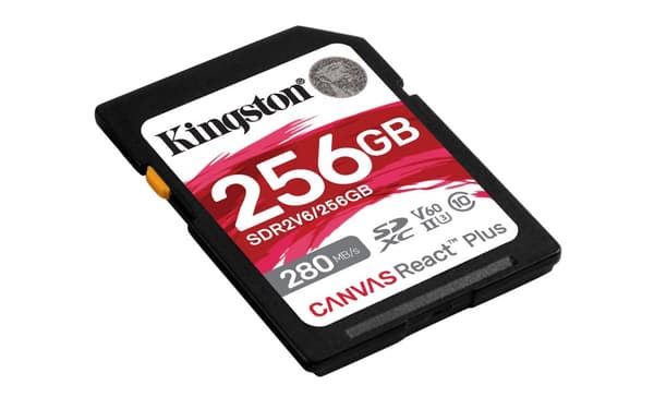 Kingston Technology 256GB Canvas React Plus SDXC UHS-II 280R/150W U3 V60 för Full HD/4K