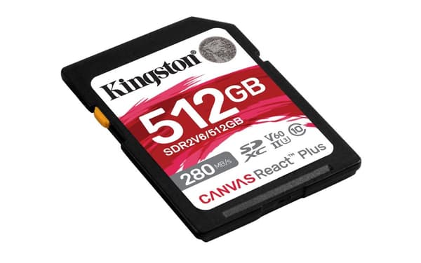 Kingston Technology 512GB Canvas React Plus SDXC UHS-II 280R/150W U3 V60 Full HD/4K