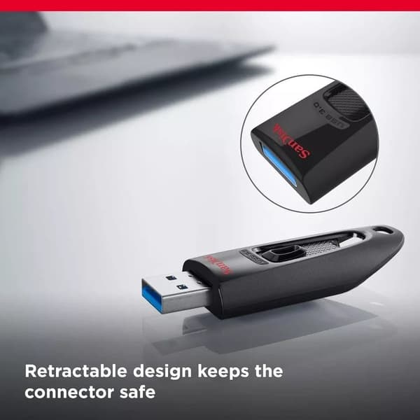 SanDisk 64GB Ultra USB Flash Drive USB 3.0 op til 130MB/s læse, sort