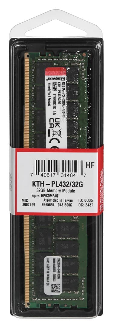 Kingston dedikeret hukommelse til HPE/HP 32GB DDR4-3200Mhz Reg ECC-modul