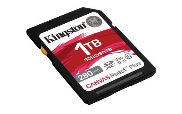 Kingston Technology 1TB Canvas React Plus SDXC UHS-II 280R/150W U3 V60 til Full HD/4K