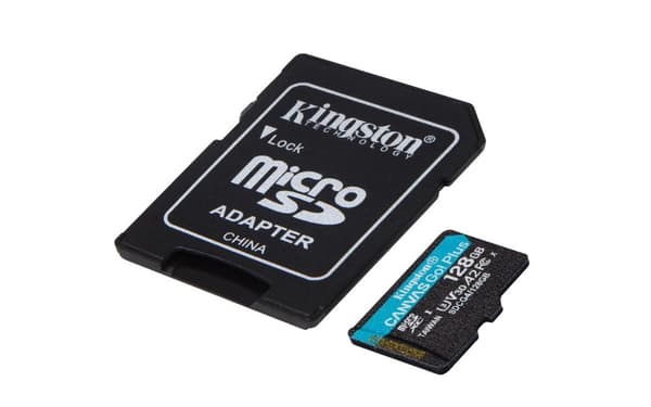 Kingston Technology 128GB microSDXC Canvas Go Plus Gen4 200MB/s A2 U3 V30-kort + adapter