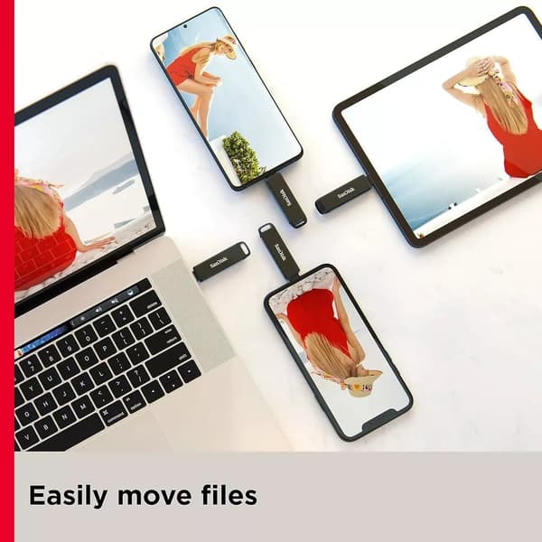 SanDisk iXpand Flash Drive Luxe 128 GB med Lightning och USB-C för iPad, iPhone och Android