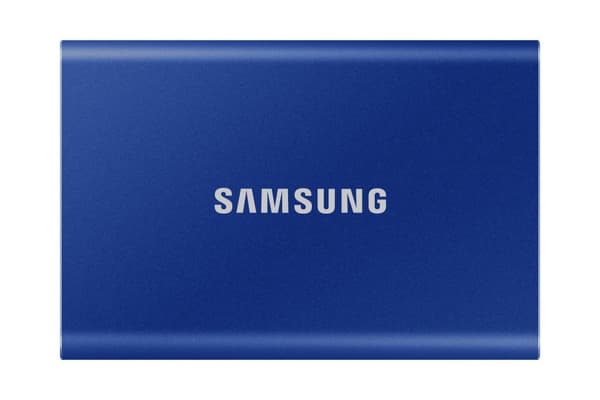 Samsung Bärbar SSD T7 2000GB Blå, USB Typ-C, 1050 MB/s, Lösenordsskydd, MU-PC2T0H/WW