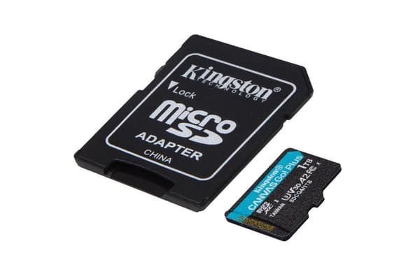 Kingston Technology 1TB microSDXC Canvas Go Plus Gen4 200MB/s A2 U3 V30-kort + adapter
