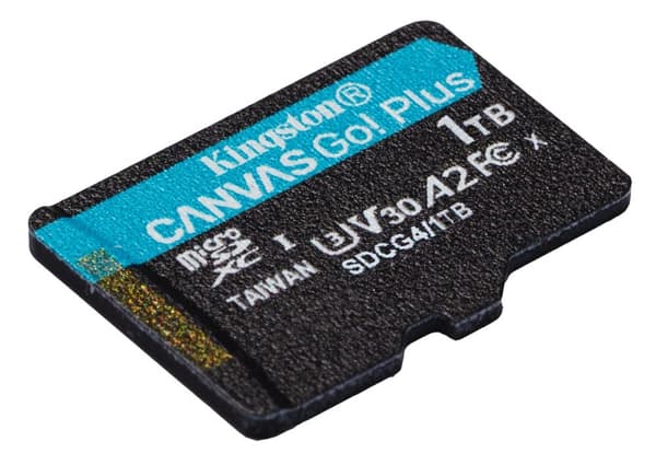 Kingston Technology 1TB microSDXC Canvas Go Plus Gen4 200MB/s A2 U3 V30-kort + adapter