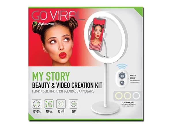 Digipower MyStory Kauneus &amp; Video Creation Kit - Lampehoved - LED - DC - DC