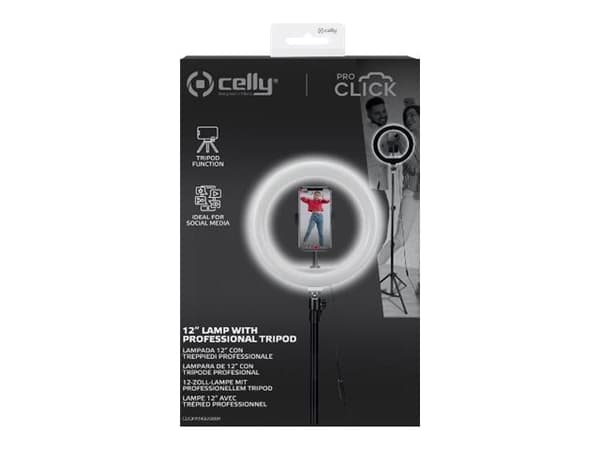 Celly CLICKRINGUSBBK, LED, 30,5 cm, Musta, USB, 30,5 cm, 850 g