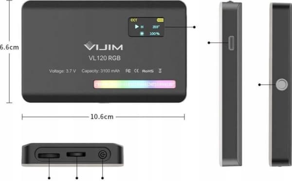 Ulanzi studiolampe Led lampe Ulanzi Cri 95+ Aku 31000 Mah Vl120 Rgb