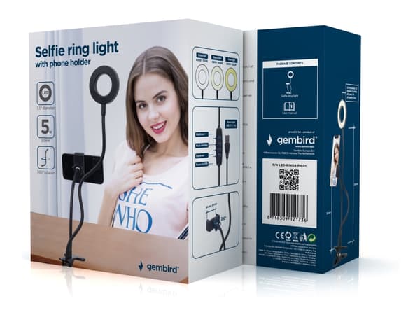 Gembird - Rengasvalo - 1 pää x 24 lamppua - LED - 5 W - DC