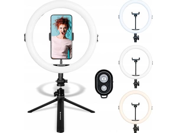 Ringlampe AgfaPhoto AGFA ARL11 RINGlampe 120 LED Ring VLOG + Stativ + Fjernkontroll-