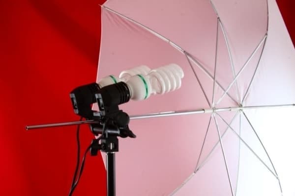 Double lampholder for light bulbs and umbrella