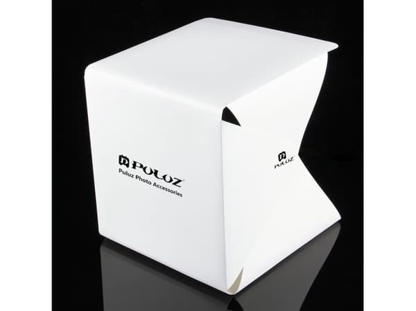 Puluz skuggfritt tält 22x23x24cm + 2x led-lampor + 2x bakgrunder