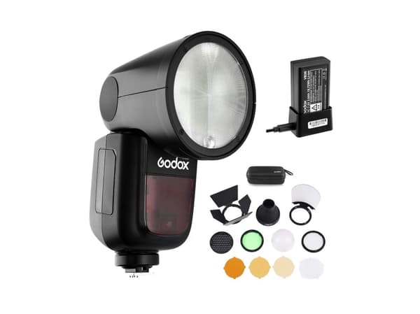 Godox V1-C, 1,5 sekuntia/puoli, 420 g, Compact flash -muistitikku