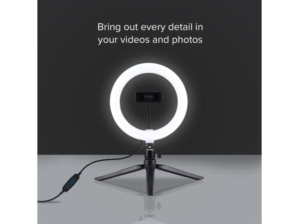 SBS TESELFIERINGCLIP, LED, Black, White, USB, 5 V, 20 cm, 200 mm