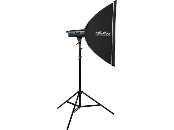 Walimex pro Emerger 200 Set Single - kraftig studioblits med 2,4 GHz mottaker, 200 Ws, kort ladetid, LED-modelleringslys, 16 kanaler og 4 grupper, ko