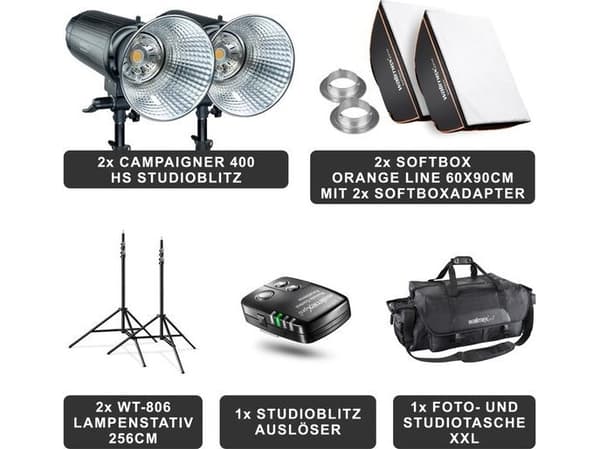 Lampa studyjna Walimex walimex pro Campaigner 400 HS Set Double
