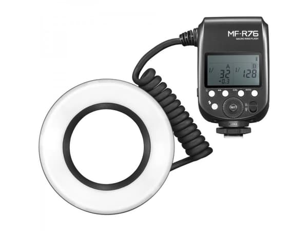 Godox MF-R76 - Hot-shoe clip-on salama med rengas-tyyppinen (makro) salama hoved - 14 (m)