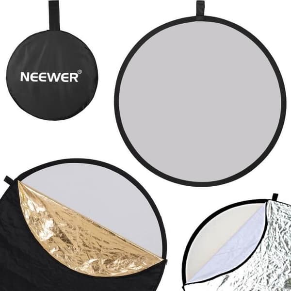 5 i 1 bärbar ljusreflektor - NYARE - 110 x 110 - Svart, Silver, Guld, Vit, Transparent