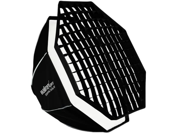 Walimex pro Essential Softbox Octagon 90cm, roterbar 360°, enkel å sette opp, inkl. rutenett, Bowens-adapter og bæreveske, ideell for portretter og s