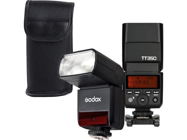 Godox TT350, 2,2 s/sivu, 16 kanavaa, 210 g, kompakti salama