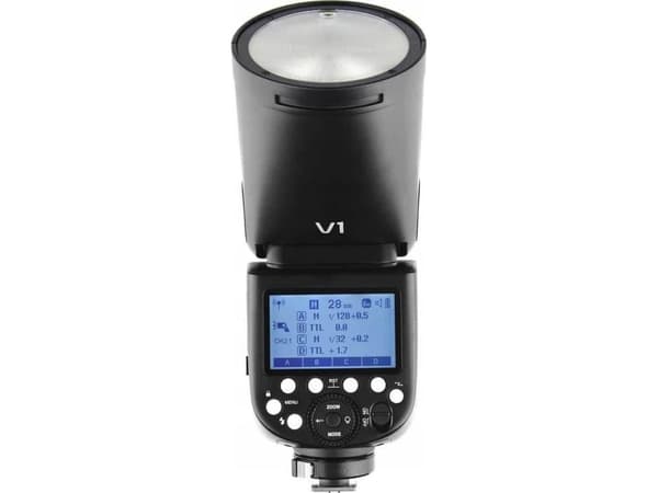 Godox V1-N, 1,5 sekuntia/puoli, 420 g, Compact flash -valokamera