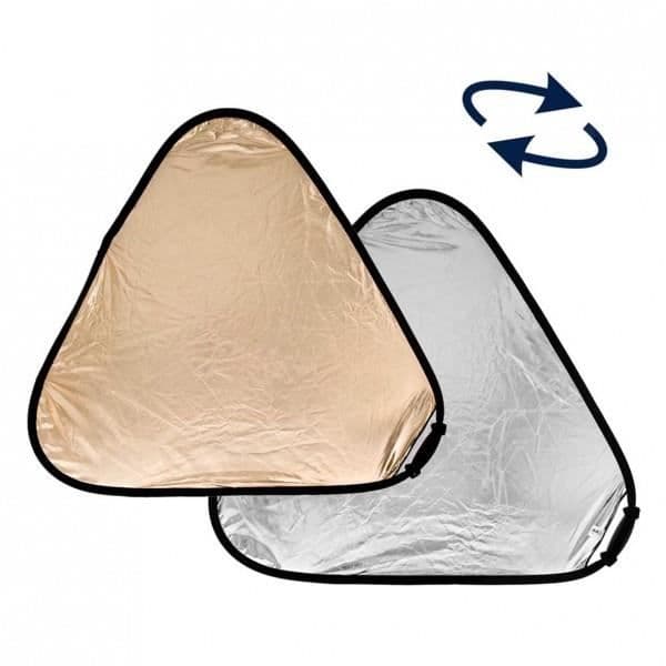 Trigrip Sunfire / Silver LASTOLITE hopfällbar reflektor - 120cm / 45" - Ergonomiskt handtag och fästrem