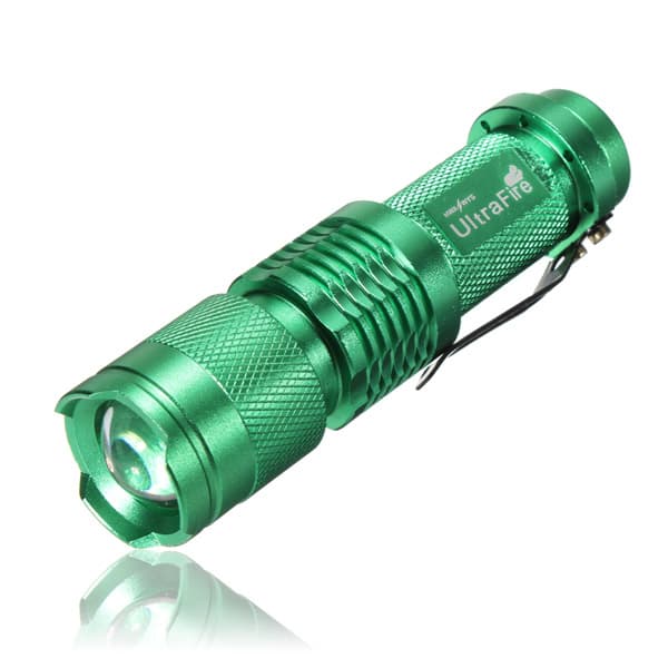 LED Ficklampa CREE Ultrafire - Grön