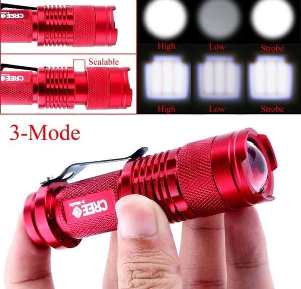 MINI CREE Q5  ficklampa  2000 Lumens  ZOOMBAR  WATERPROOF