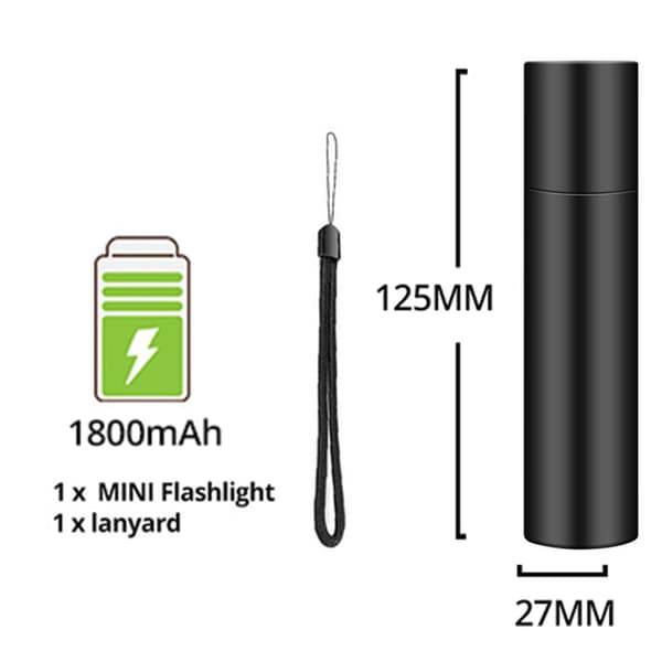 Stilren Flerlägen Ficklampa (LADDNINGSBAR)