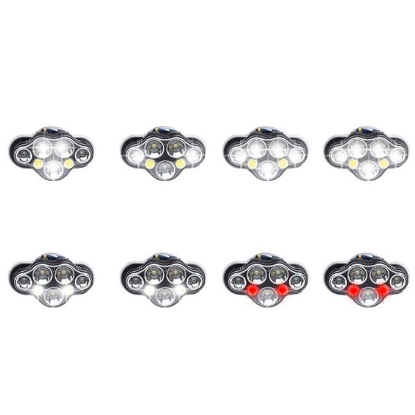 Effektfull Pannlampa 7 Lampor T6 COB XPE Stark