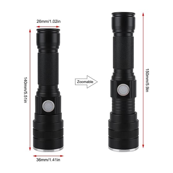 Zoombar Ficklampa XHP50 1800 lumen
