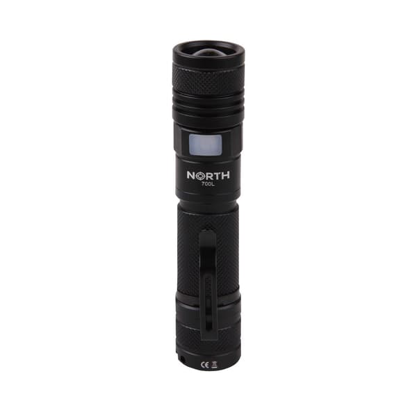 NORTH Taskulamppu 700 Lumen Zoom Musta Aviation Aluminium 7W