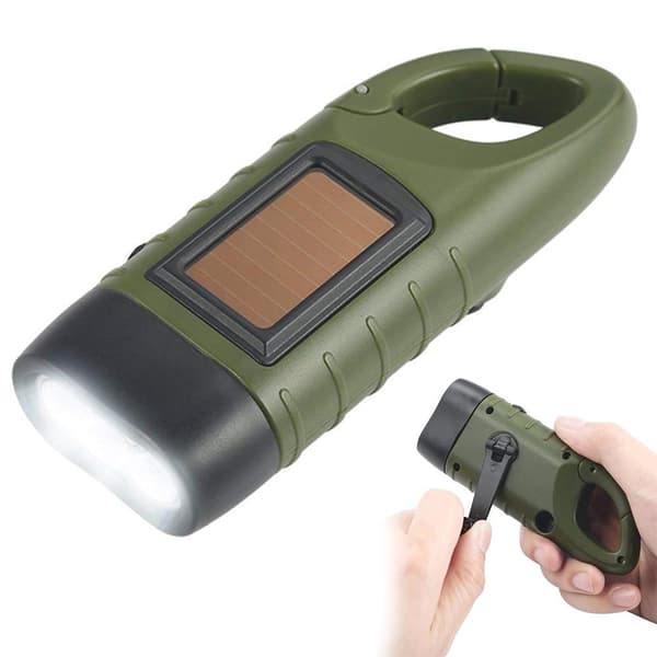 Ficklampa med Dynamo & Solceller - Dynamoficklampa