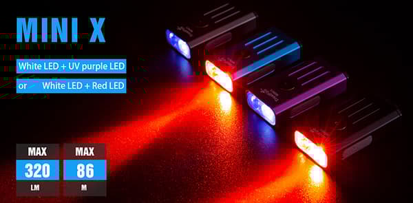 Mini Ficklampa, 2i1, SUPERLED + SOS ljus, 320LUMENS, 2i1,