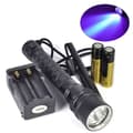 Miniatyrbillede 1 af 2: 10W UV dyk ficklampa, 3000lm, 395-400nm, inkl. 2x 4000mAh batterier