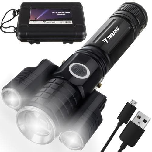 Superstark Ficklampa 3x T6/XPE/CREE - inkl Laddbart Batteri