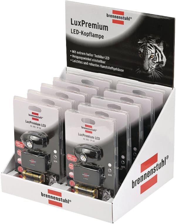brennenstuhl LED hodelykt LuxPremium / lys CREE LED hodelykt med sterkt frontlys Sort