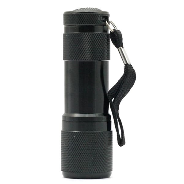 9 LED UV-taskulamppu, 405nm (musta)
