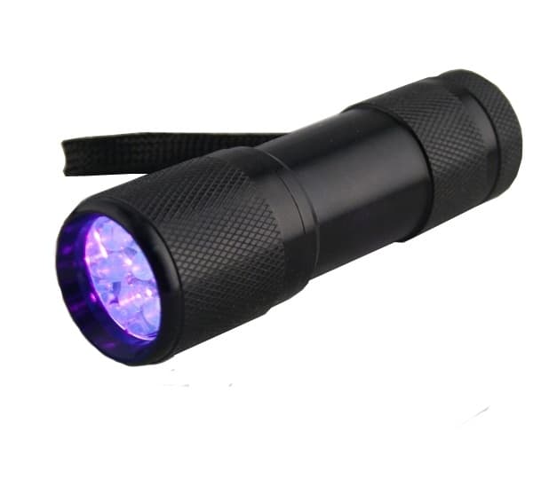 9 LED UV-lommelygte, 405 nm (sort)