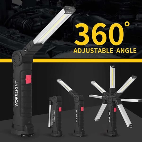 360 LED -työvalaisin magneettilla - ladattava