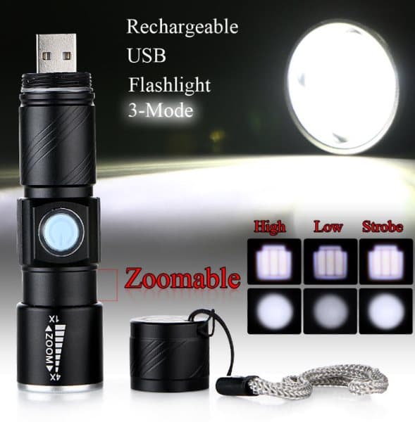 USB UPPLADDNINGSBAR MINI CREE Q5  ficklampa  2000 Lumens
