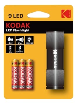 KODAK 9LED Flashlight black incl. 3xAAA musta