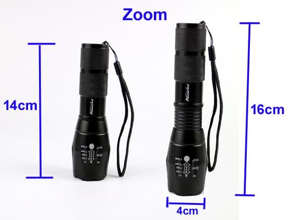 Led ficklampa 1x XM-L T6 led 1000 Lumen Zoom t. jakt fiske