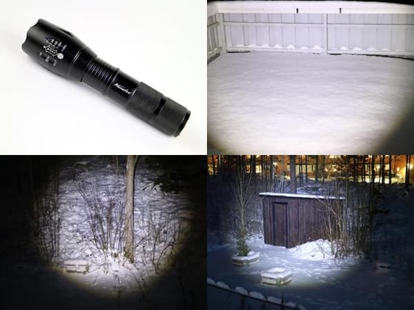 Led ficklampa 1x XM-L T6 led 1000 Lumen Zoom t. jakt fiske