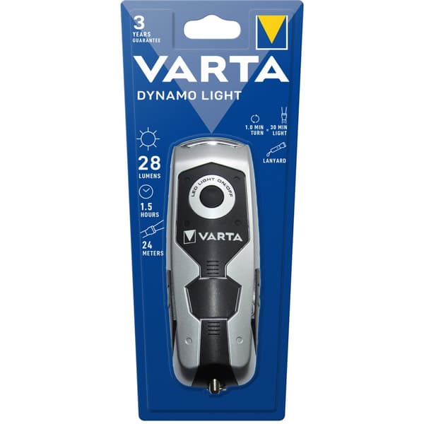 Varta Dynamo Light Crank lommelygte 28 lm Sølv