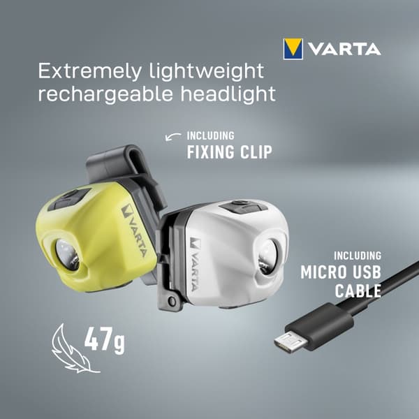 Varta Outdoor Sports Ultralight H30R hodelykt 300 lm gul