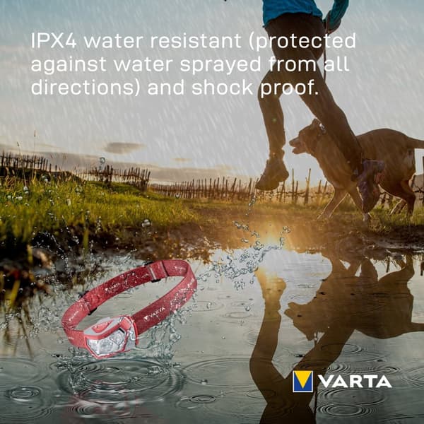 Varta Outdoor Sports H20 Pro hodelykt 200 lm rød